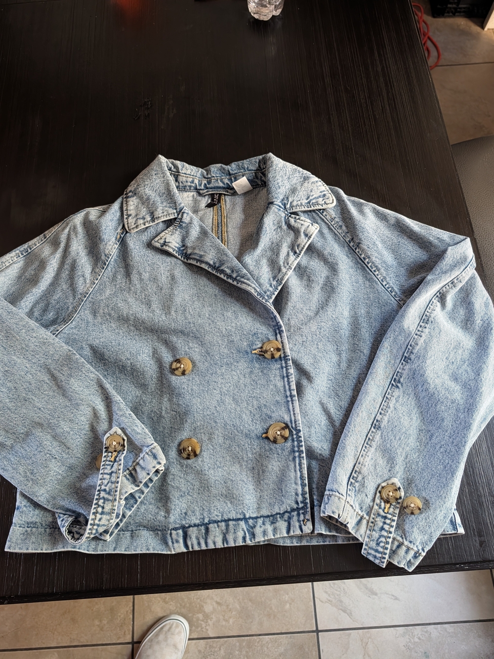 H&M Light Blue Denim Double-Breasted Jacket